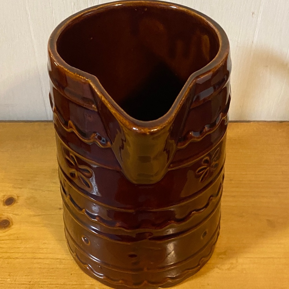 Rustic Brown Ceramic Pitcher - Picture 4 of 5